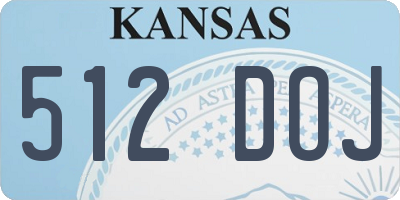 KS license plate 512DOJ