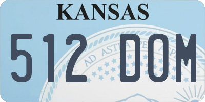 KS license plate 512DOM