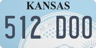 KS license plate 512DOO