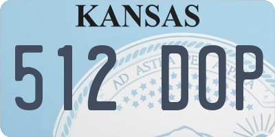 KS license plate 512DOP