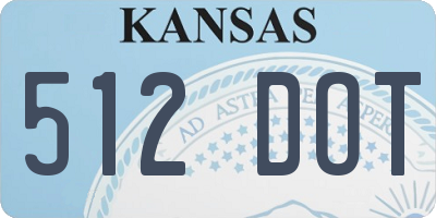 KS license plate 512DOT