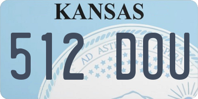 KS license plate 512DOU