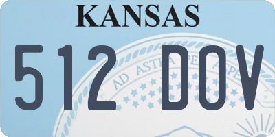 KS license plate 512DOV