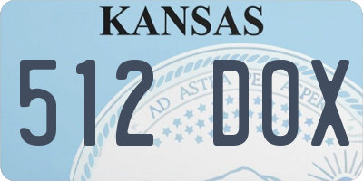 KS license plate 512DOX