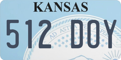 KS license plate 512DOY