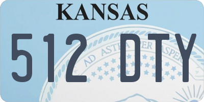 KS license plate 512DTY
