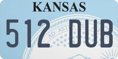 KS license plate 512DUB