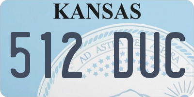 KS license plate 512DUC
