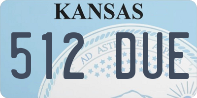 KS license plate 512DUE