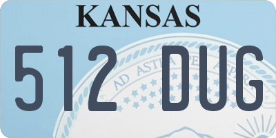 KS license plate 512DUG