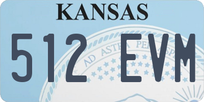 KS license plate 512EVM