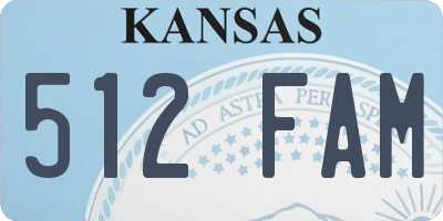 KS license plate 512FAM