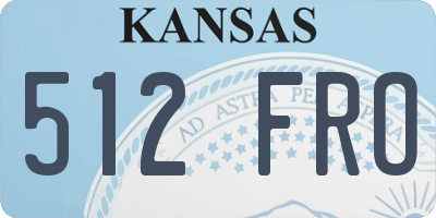 KS license plate 512FRO