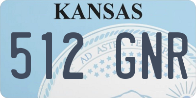 KS license plate 512GNR