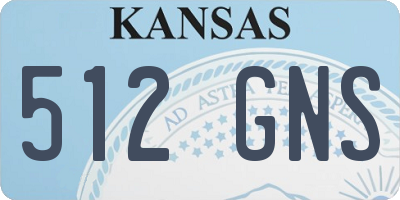 KS license plate 512GNS