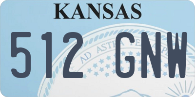 KS license plate 512GNW