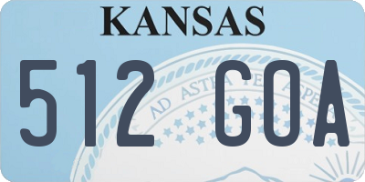 KS license plate 512GOA