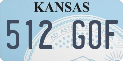 KS license plate 512GOF