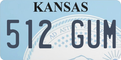 KS license plate 512GUM