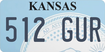 KS license plate 512GUR