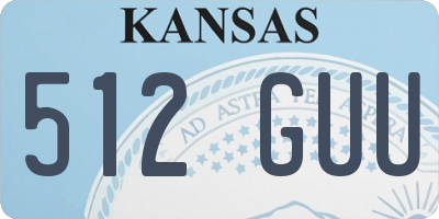 KS license plate 512GUU