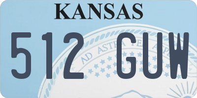 KS license plate 512GUW