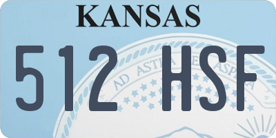 KS license plate 512HSF