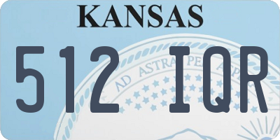 KS license plate 512IQR