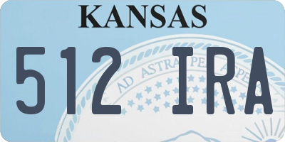 KS license plate 512IRA