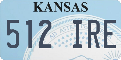 KS license plate 512IRE