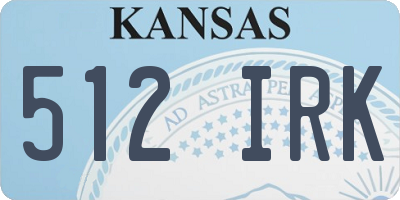 KS license plate 512IRK