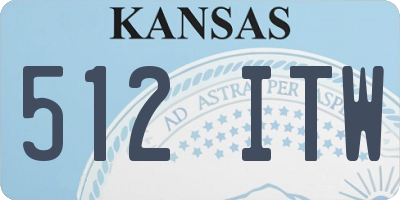 KS license plate 512ITW