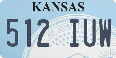 KS license plate 512IUW