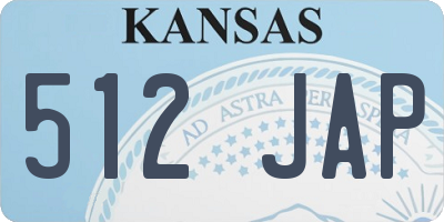 KS license plate 512JAP