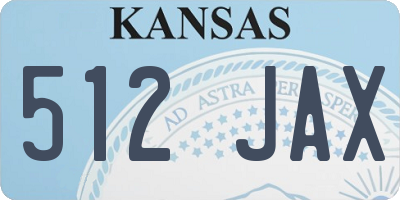 KS license plate 512JAX