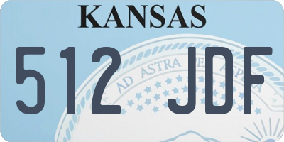 KS license plate 512JDF