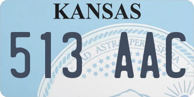 KS license plate 513AAC