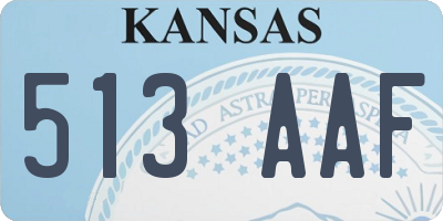 KS license plate 513AAF