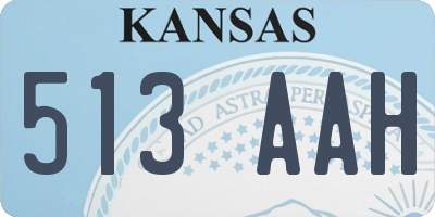 KS license plate 513AAH