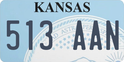 KS license plate 513AAN