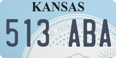 KS license plate 513ABA