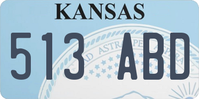 KS license plate 513ABD