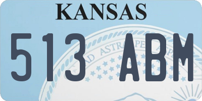 KS license plate 513ABM