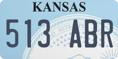 KS license plate 513ABR
