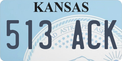 KS license plate 513ACK