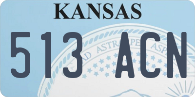 KS license plate 513ACN