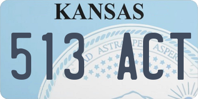 KS license plate 513ACT