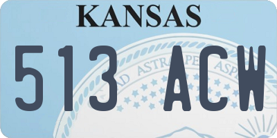 KS license plate 513ACW