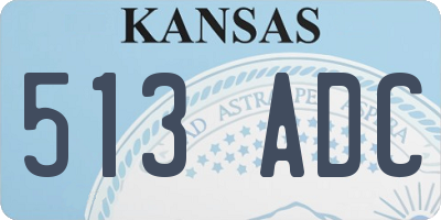 KS license plate 513ADC