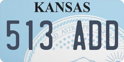 KS license plate 513ADD